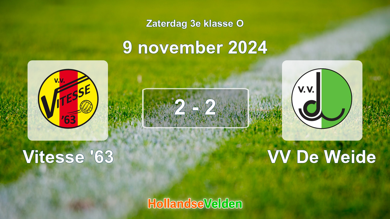 Gespeelde wedstrijd: Vitesse '63 - VV De Weide 2 - 2 (9 november 2024)
