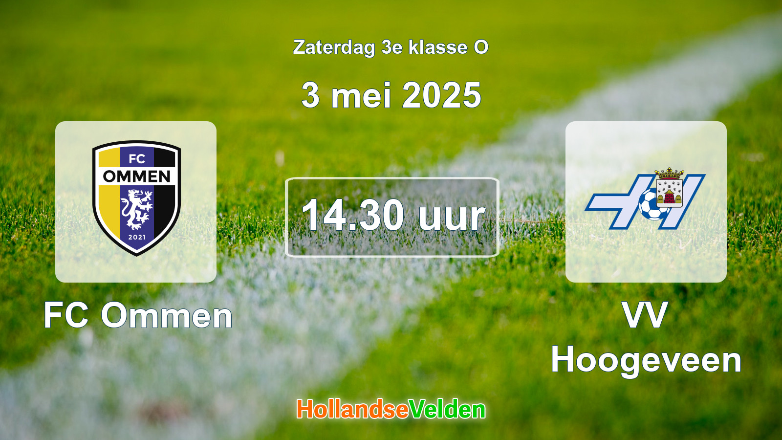 Geplande wedstrijd: FC Ommen - VV Hoogeveen (3 mei 2025)