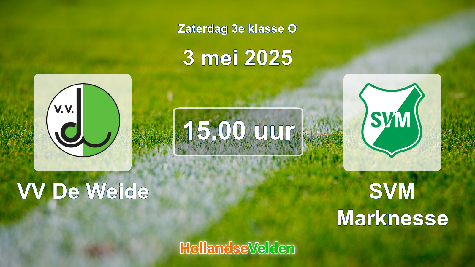 Geplande wedstrijd: VV De Weide - SVM Marknesse (3 mei 2025)