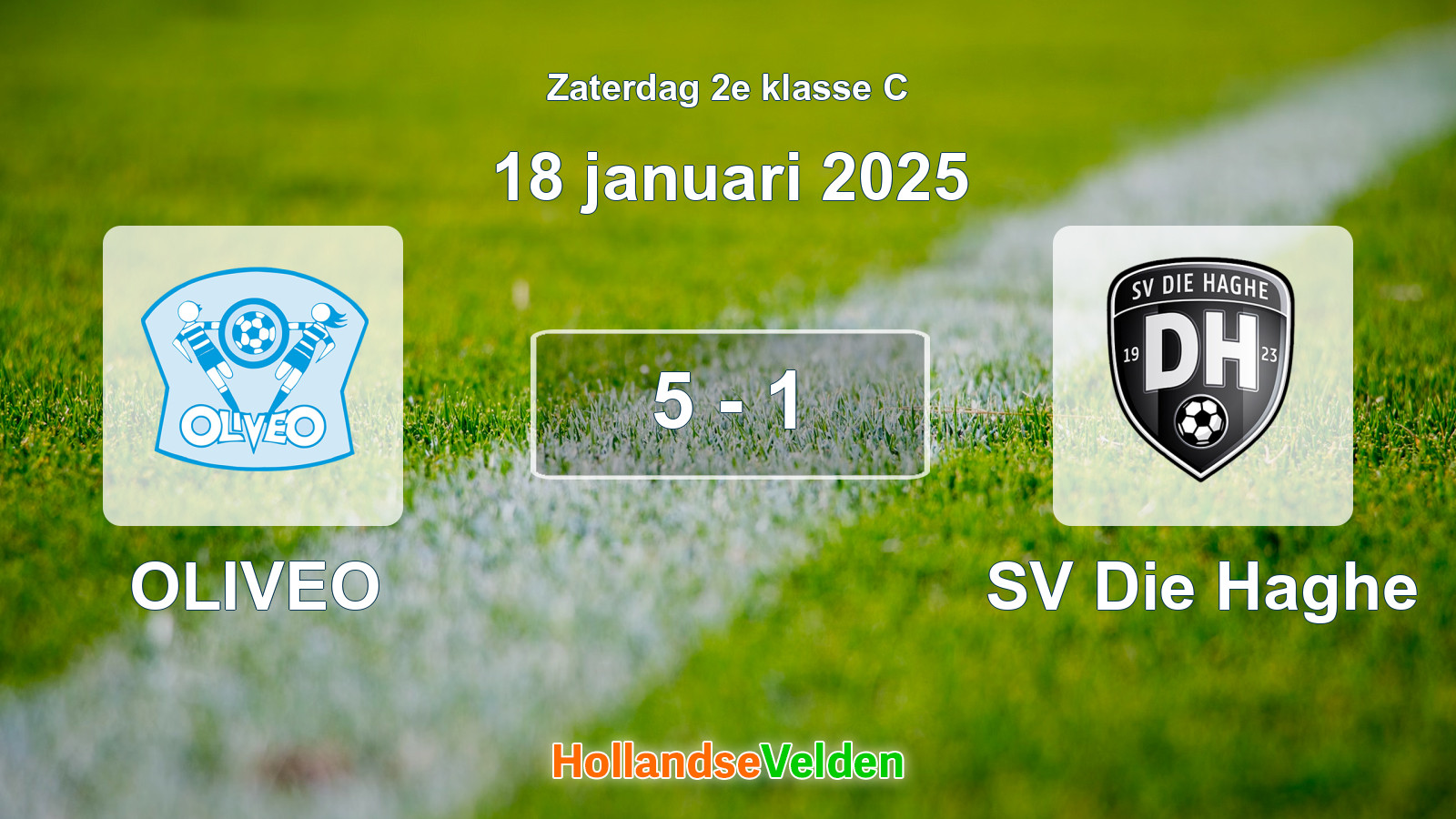 Gespeelde wedstrijd: OLIVEO - SV Die Haghe 5 - 1 (18 januari 2025)