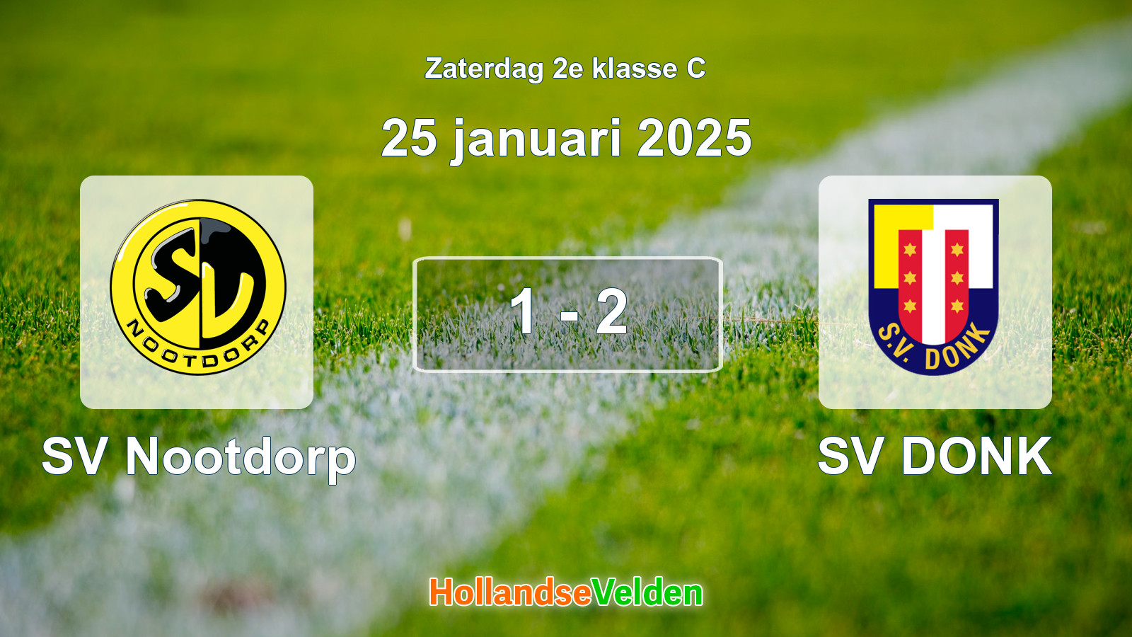 Gespeelde wedstrijd: SV Nootdorp - SV DONK 1 - 2 (25 januari 2025)