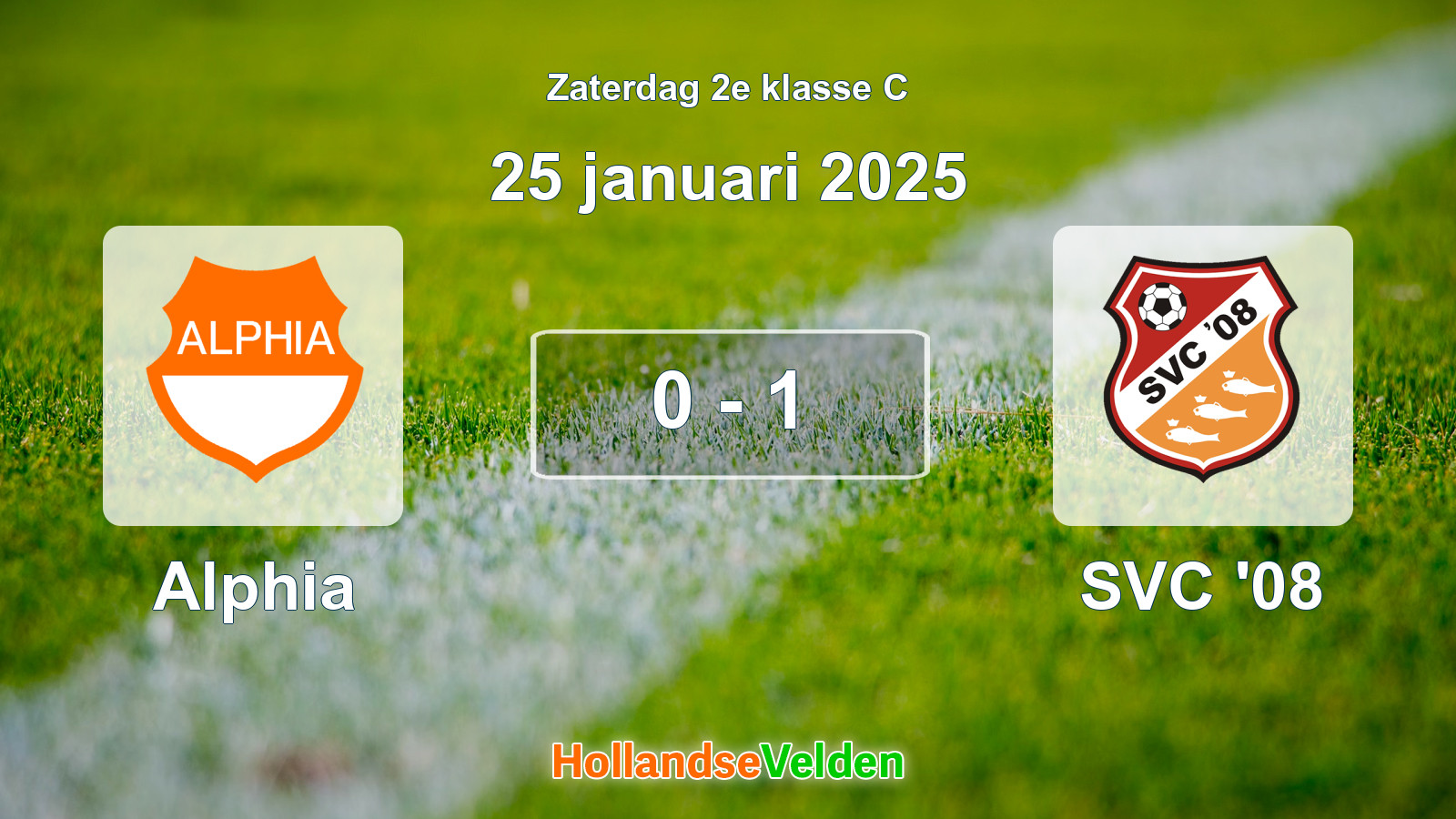 Gespeelde wedstrijd: Alphia - SVC '08 0 - 1 (25 januari 2025)