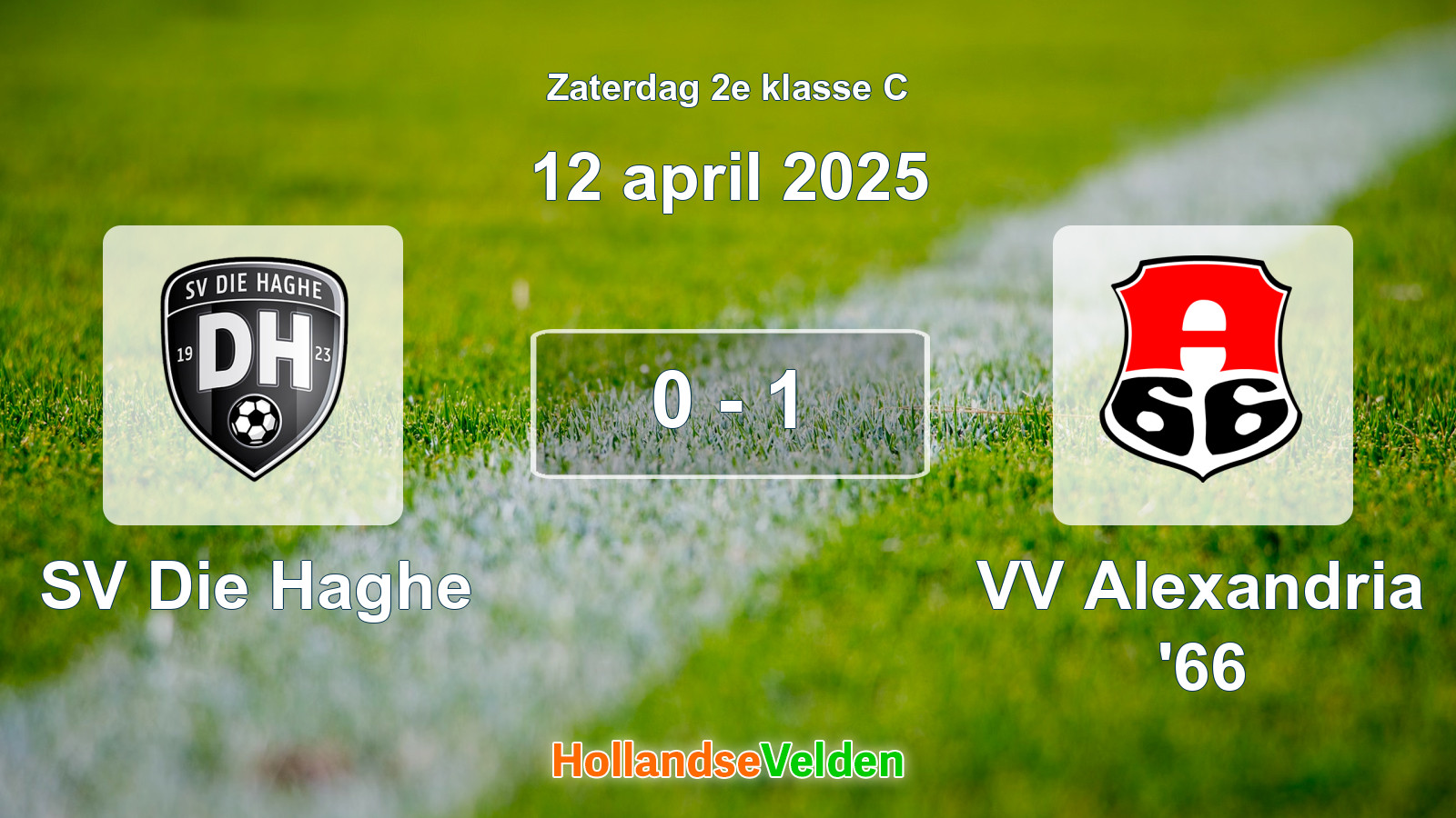 Gespeelde wedstrijd: SV Die Haghe - VV Alexandria '66 0 - 1 (12 april 2025)