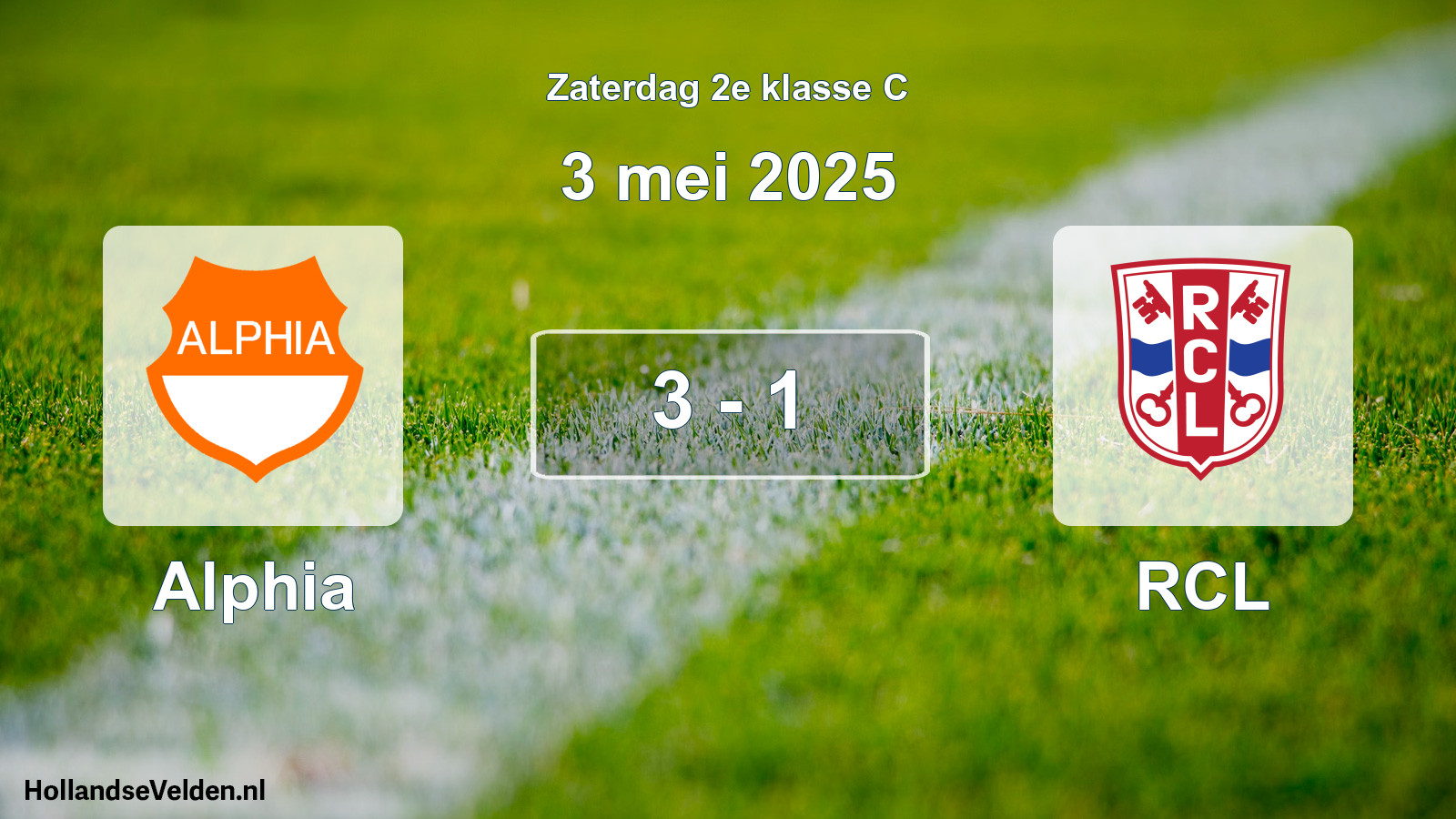 Gespeelde wedstrijd: Alphia - RCL 3 - 1 (3 mei 2025)