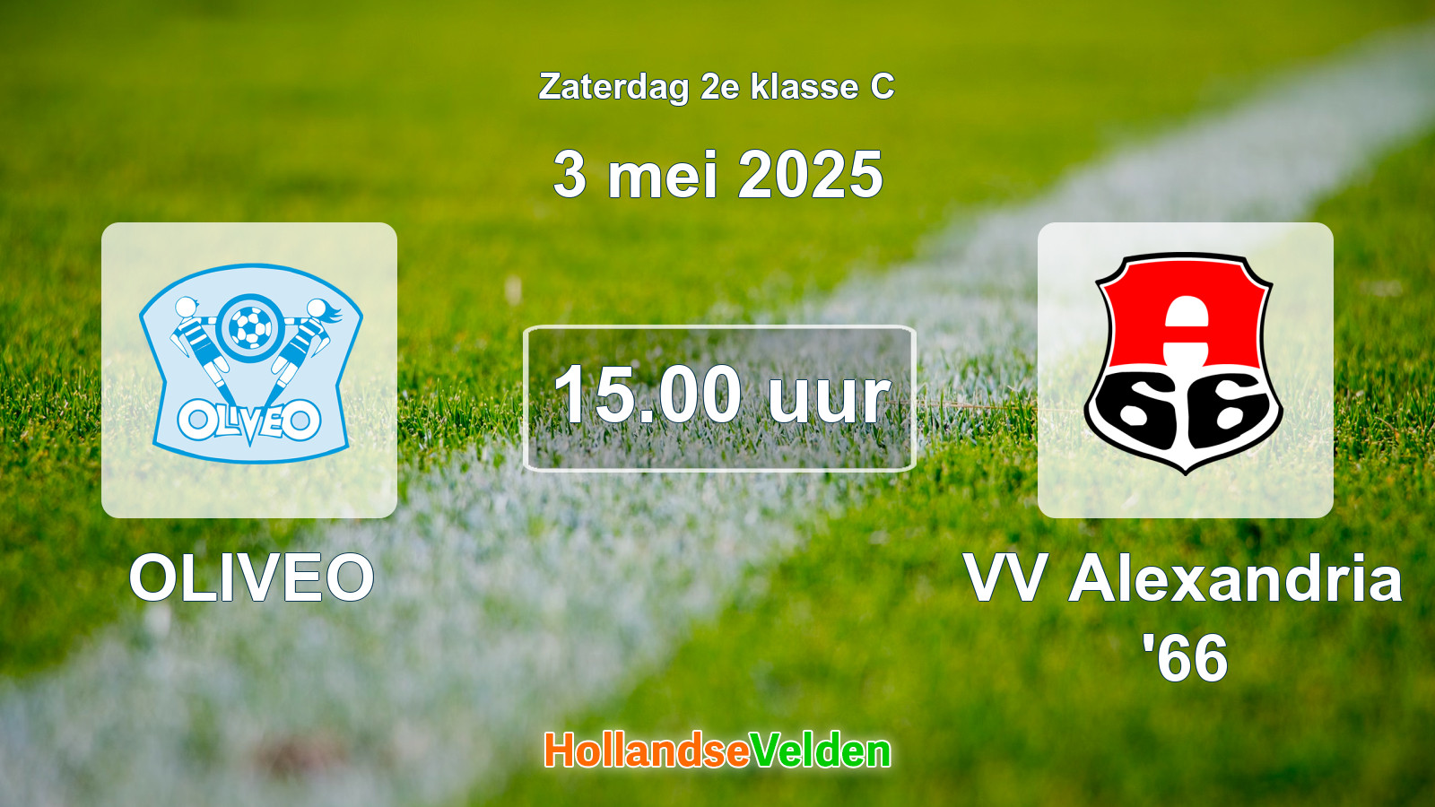 Geplande wedstrijd: OLIVEO - VV Alexandria '66 (3 mei 2025)