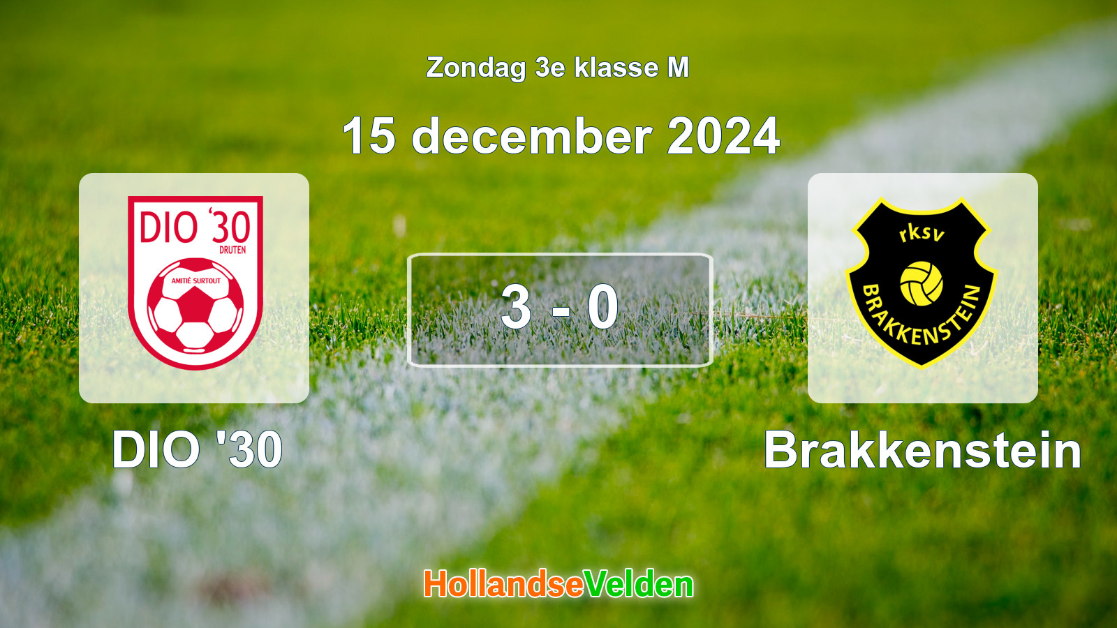 Gespeelde wedstrijd: DIO '30 - Brakkenstein 3 - 0 (15 december 2024)