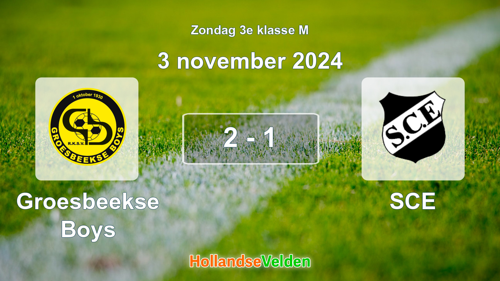 Gespeelde wedstrijd: Groesbeekse Boys - SCE 2 - 1 (3 november 2024)