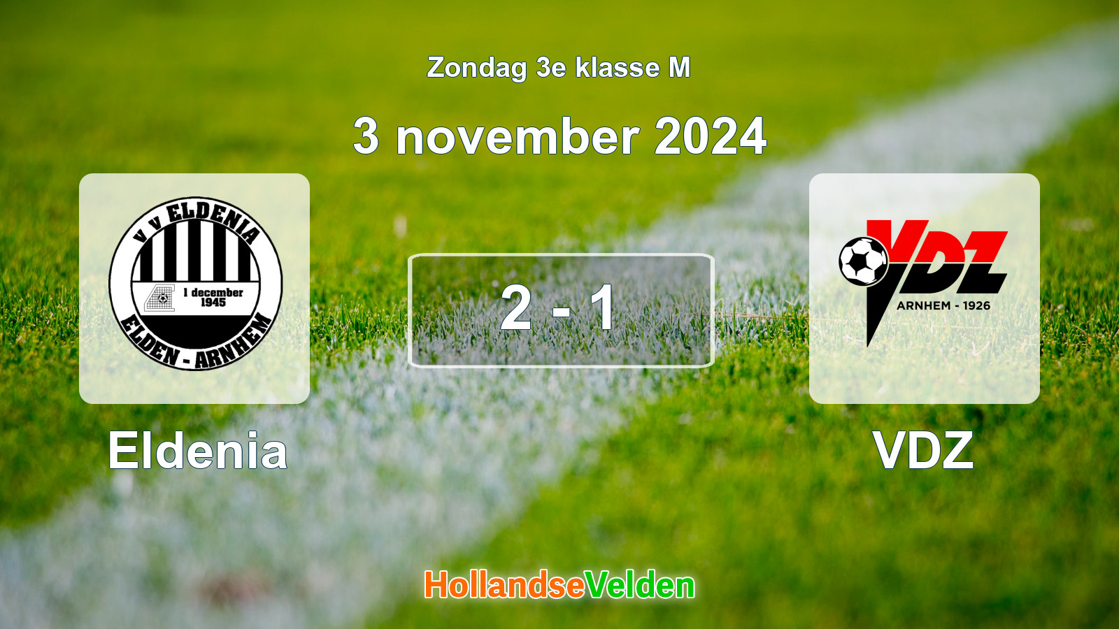 Gespeelde wedstrijd: Eldenia - VDZ 2 - 1 (3 november 2024)