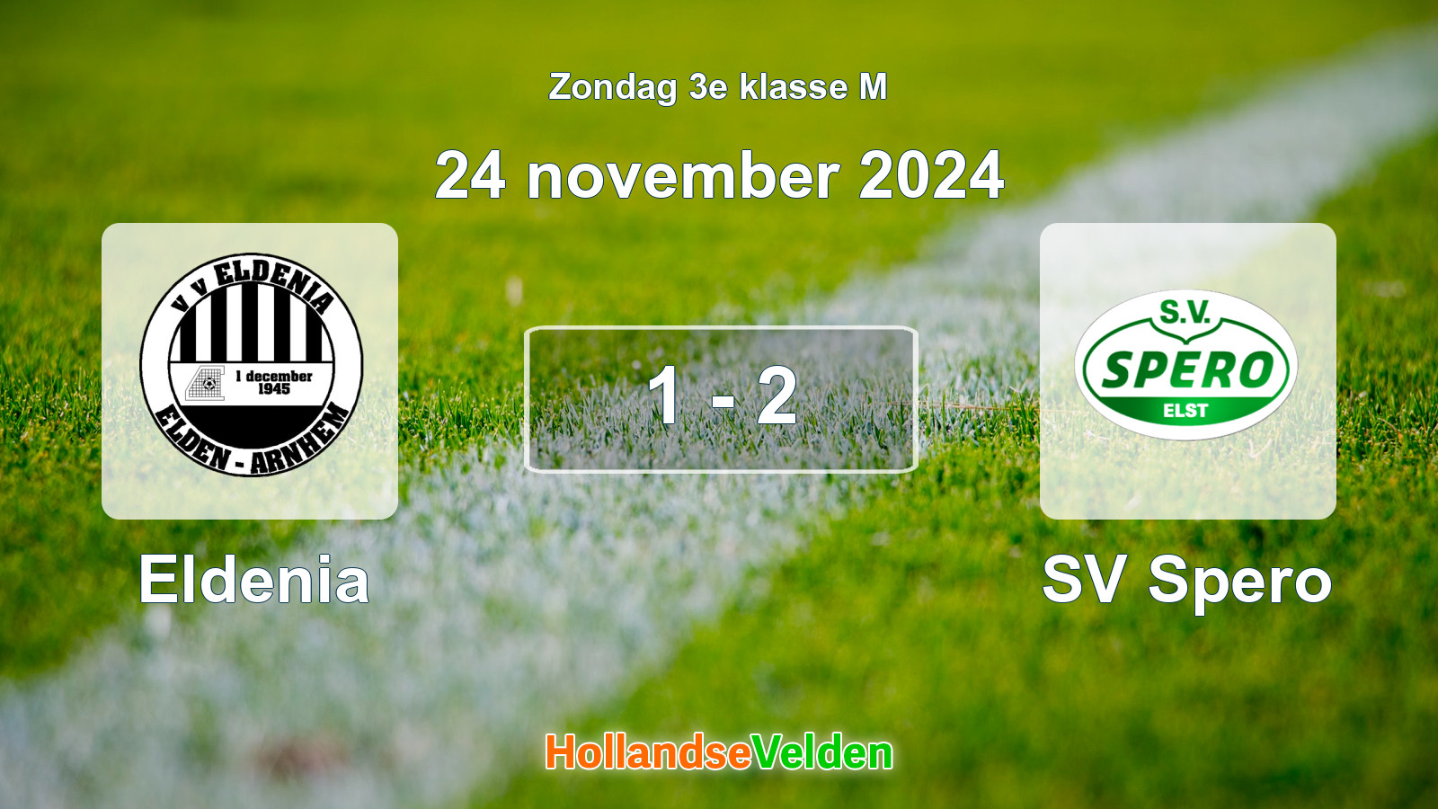 Gespeelde wedstrijd: Eldenia - SV Spero 1 - 2 (24 november 2024)