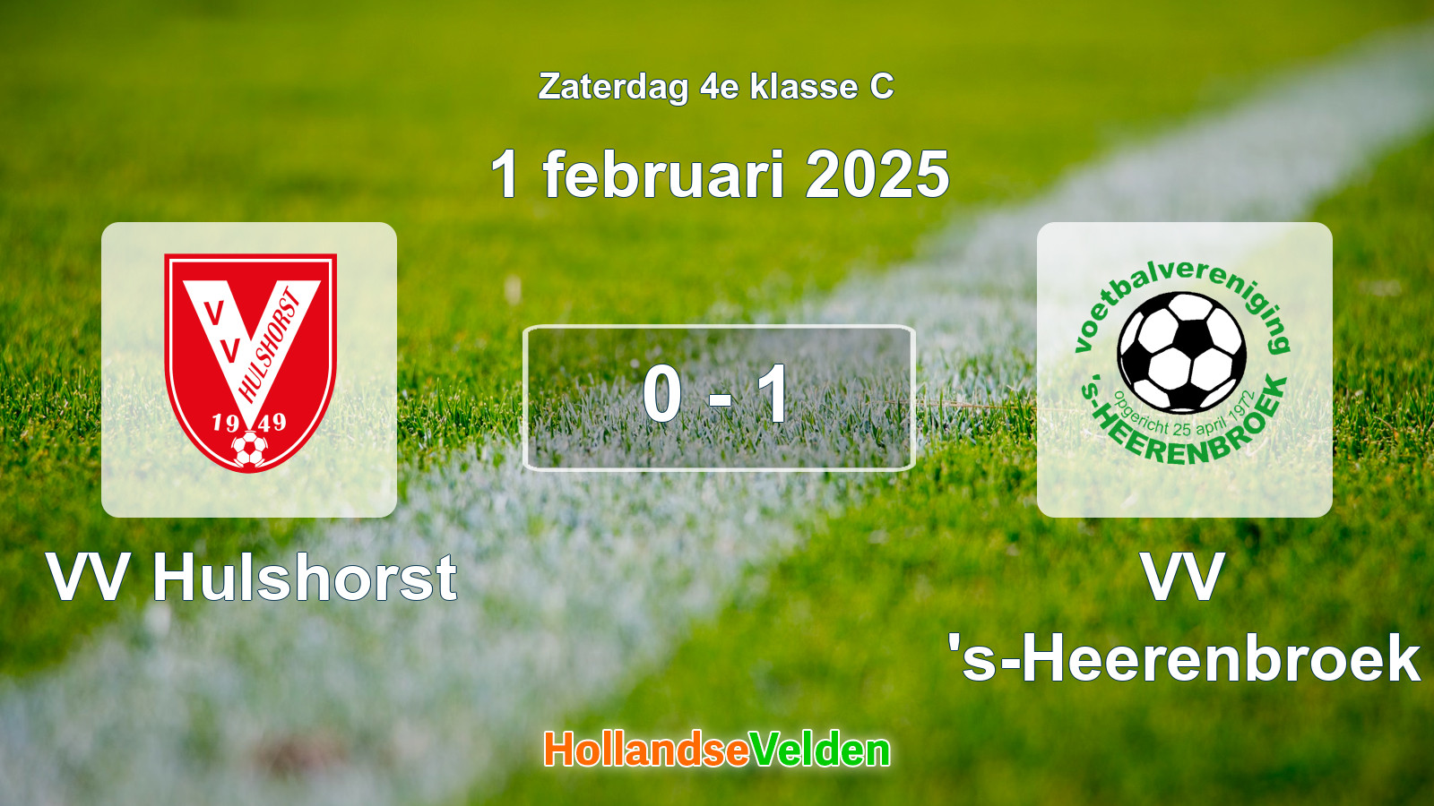 Gespeelde wedstrijd: VV Hulshorst - VV 's-Heerenbroek 0 - 1 (1 februari 2025)