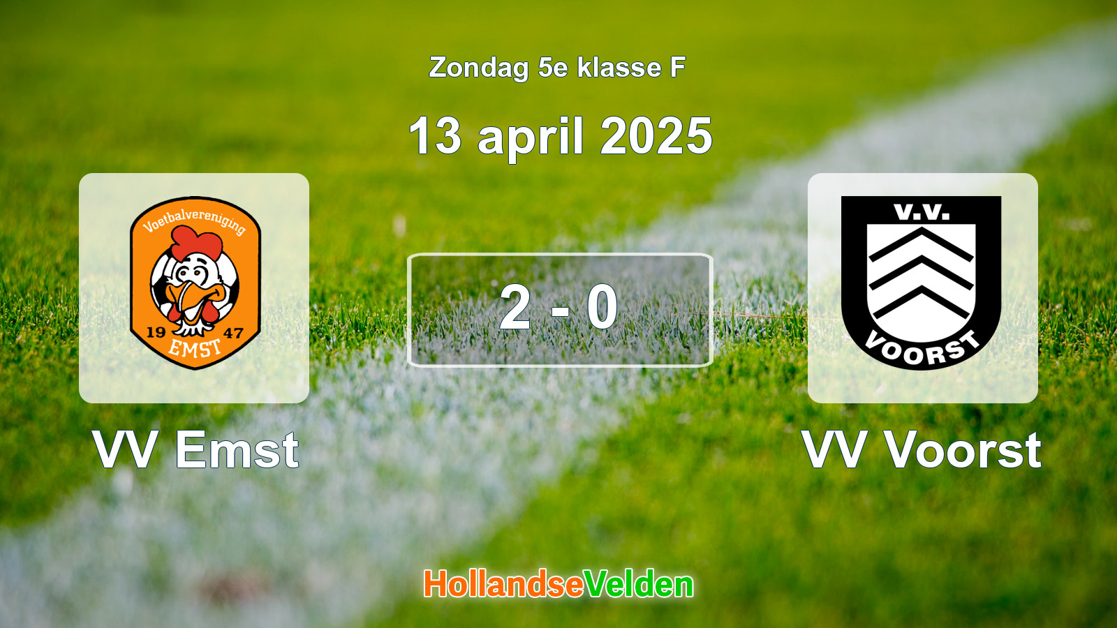 Gespeelde wedstrijd: VV Emst - VV Voorst 2 - 0 (13 april 2025)