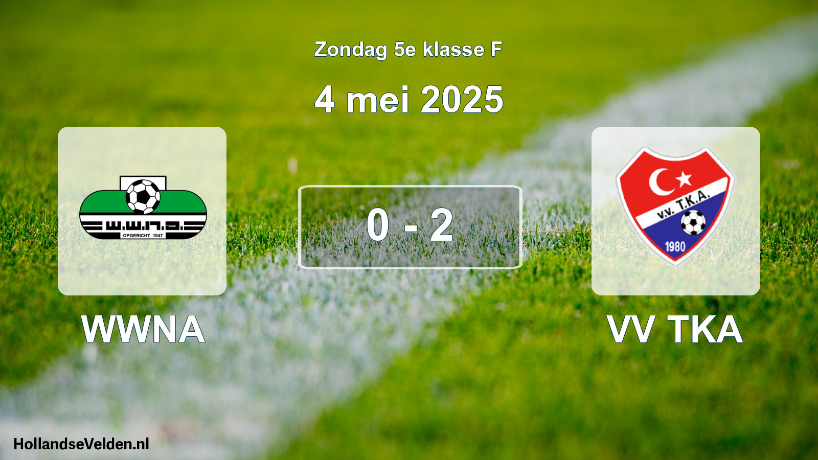 Gespeelde wedstrijd: WWNA - VV TKA 0 - 2 (4 mei 2025)