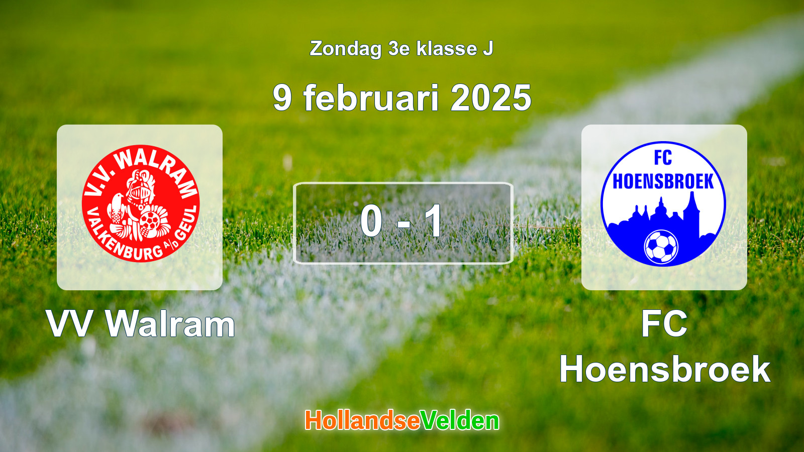 Gespeelde wedstrijd: VV Walram - FC Hoensbroek 0 - 1 (9 februari 2025)