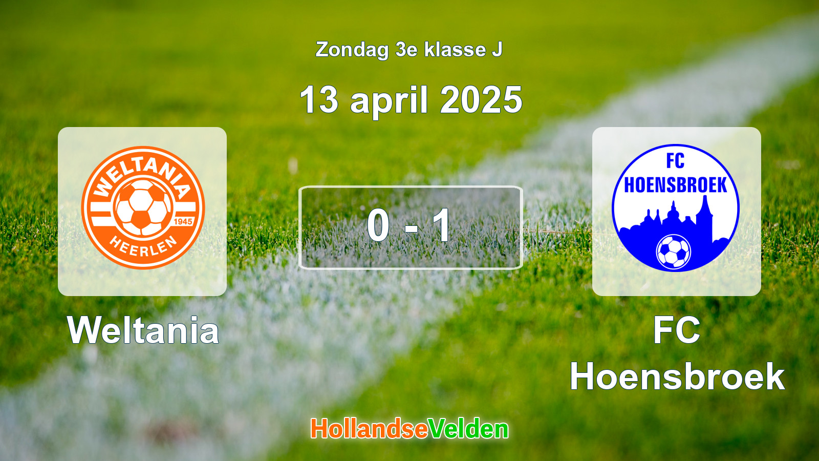 Gespeelde wedstrijd: Weltania - FC Hoensbroek 0 - 1 (13 april 2025)
