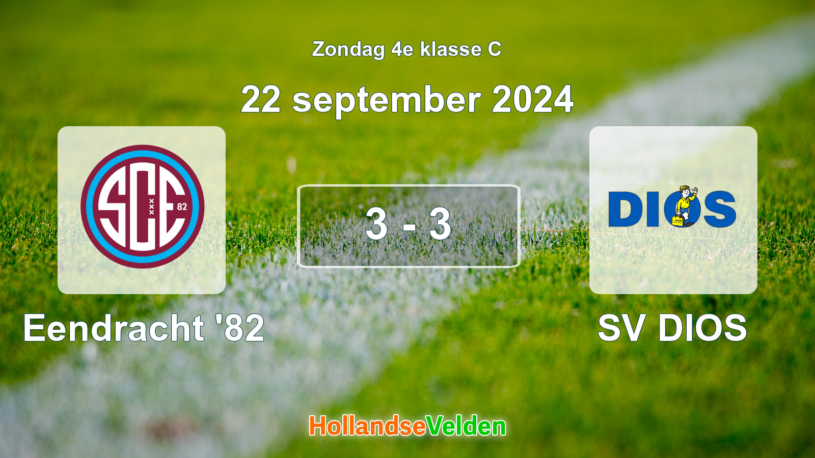 Gespeelde wedstrijd: Eendracht '82 - SV DIOS 3 - 3 (22 september 2024)