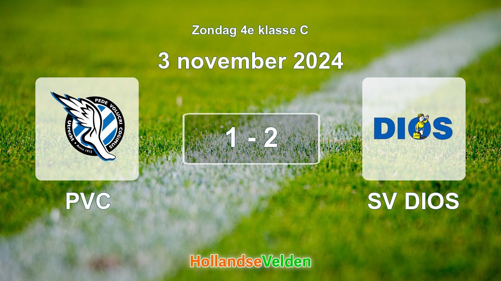 Gespeelde wedstrijd: PVC - SV DIOS 1 - 2 (3 november 2024)