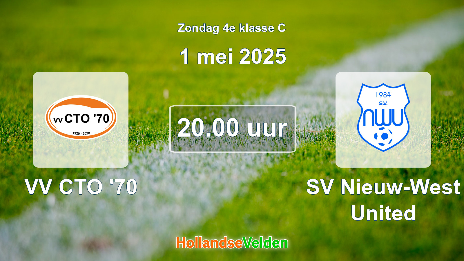 Geplande wedstrijd: VV CTO '70 - SV Nieuw-West United (1 mei 2025)
