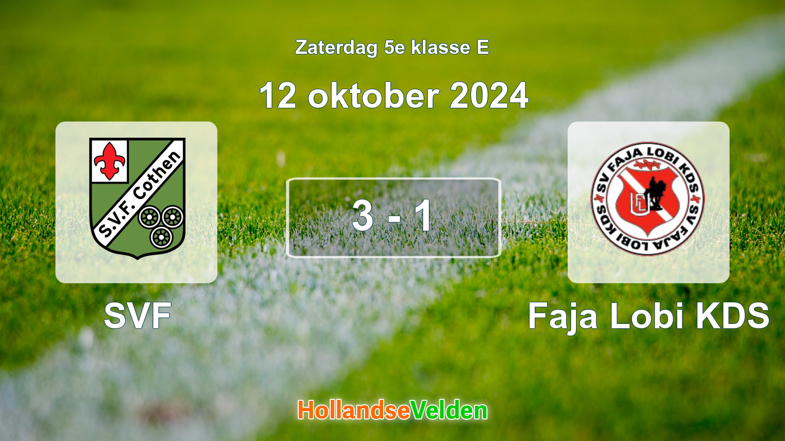 Gespeelde wedstrijd: SVF - Faja Lobi KDS 3 - 1 (12 oktober 2024)