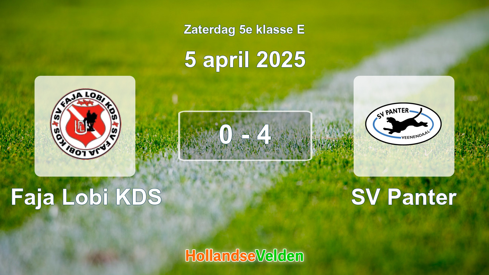 Gespeelde wedstrijd: Faja Lobi KDS - SV Panter 0 - 4 (5 april 2025)