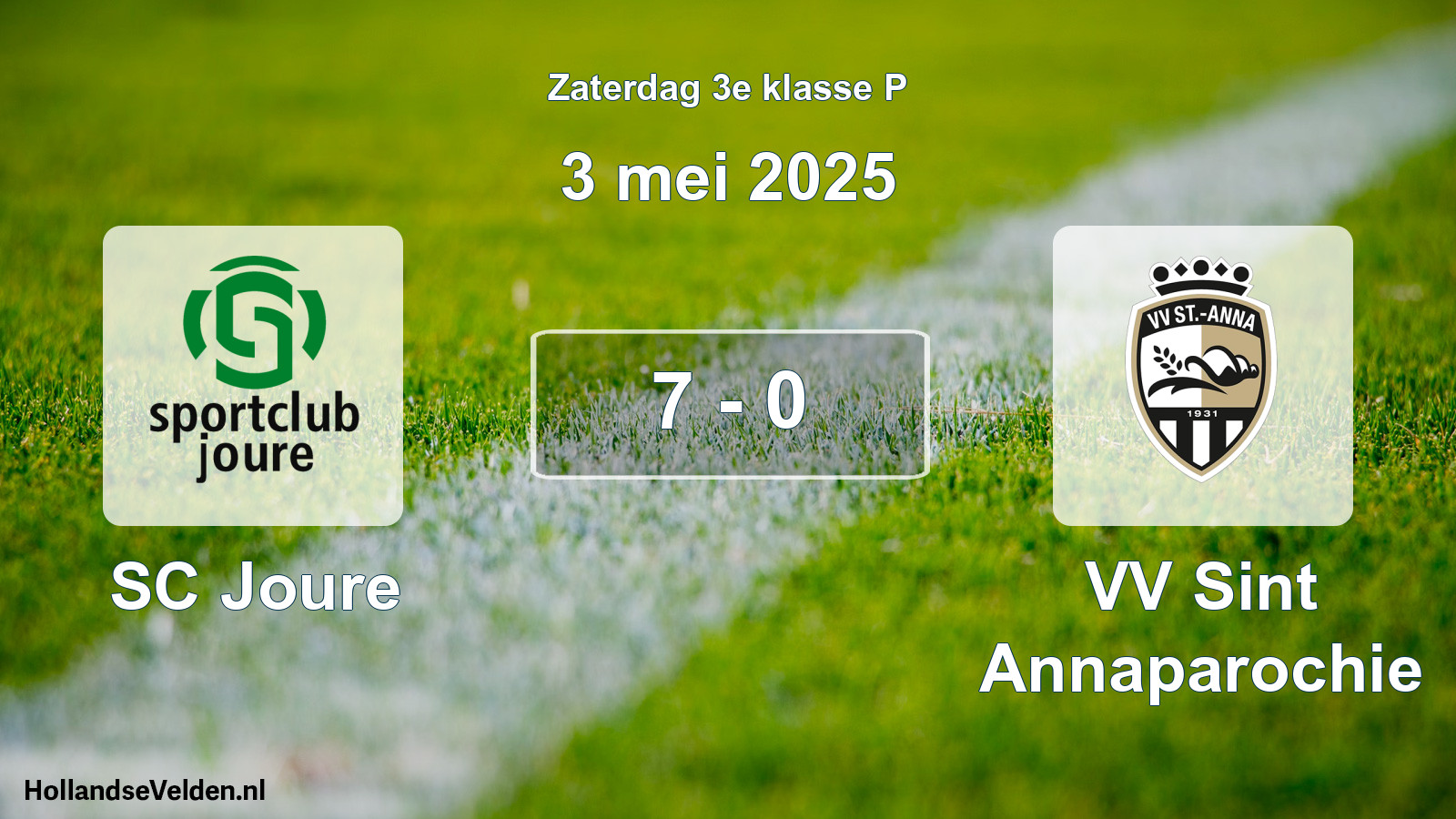 Gespeelde wedstrijd: SC Joure - VV Sint Annaparochie 7 - 0 (3 mei 2025)