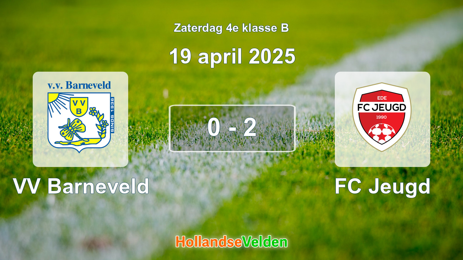 Gespeelde wedstrijd: VV Barneveld - FC Jeugd 0 - 2 (19 april 2025)