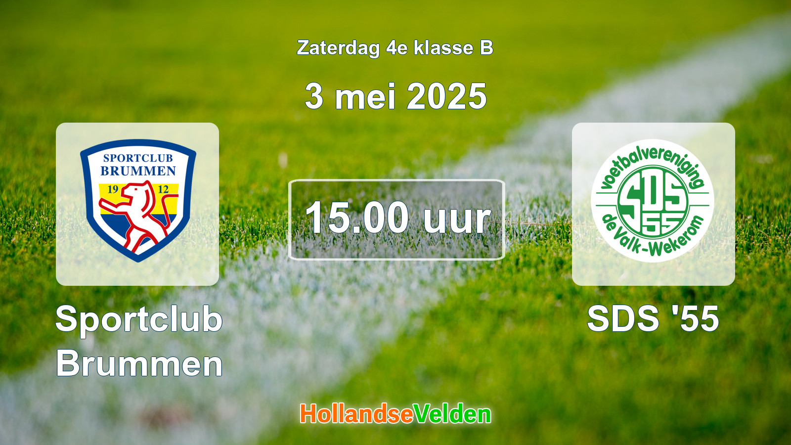 Geplande wedstrijd: Sportclub Brummen - SDS '55 (3 mei 2025)