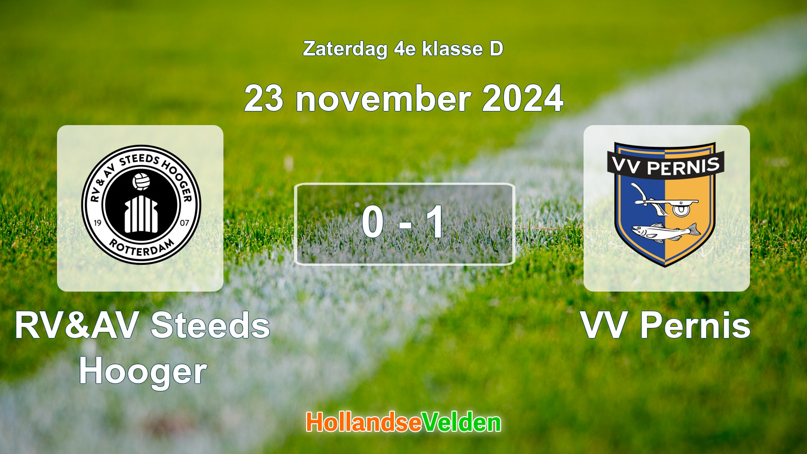 Gespeelde wedstrijd: RV&AV Steeds Hooger - VV Pernis 0 - 1 (23 november 2024)