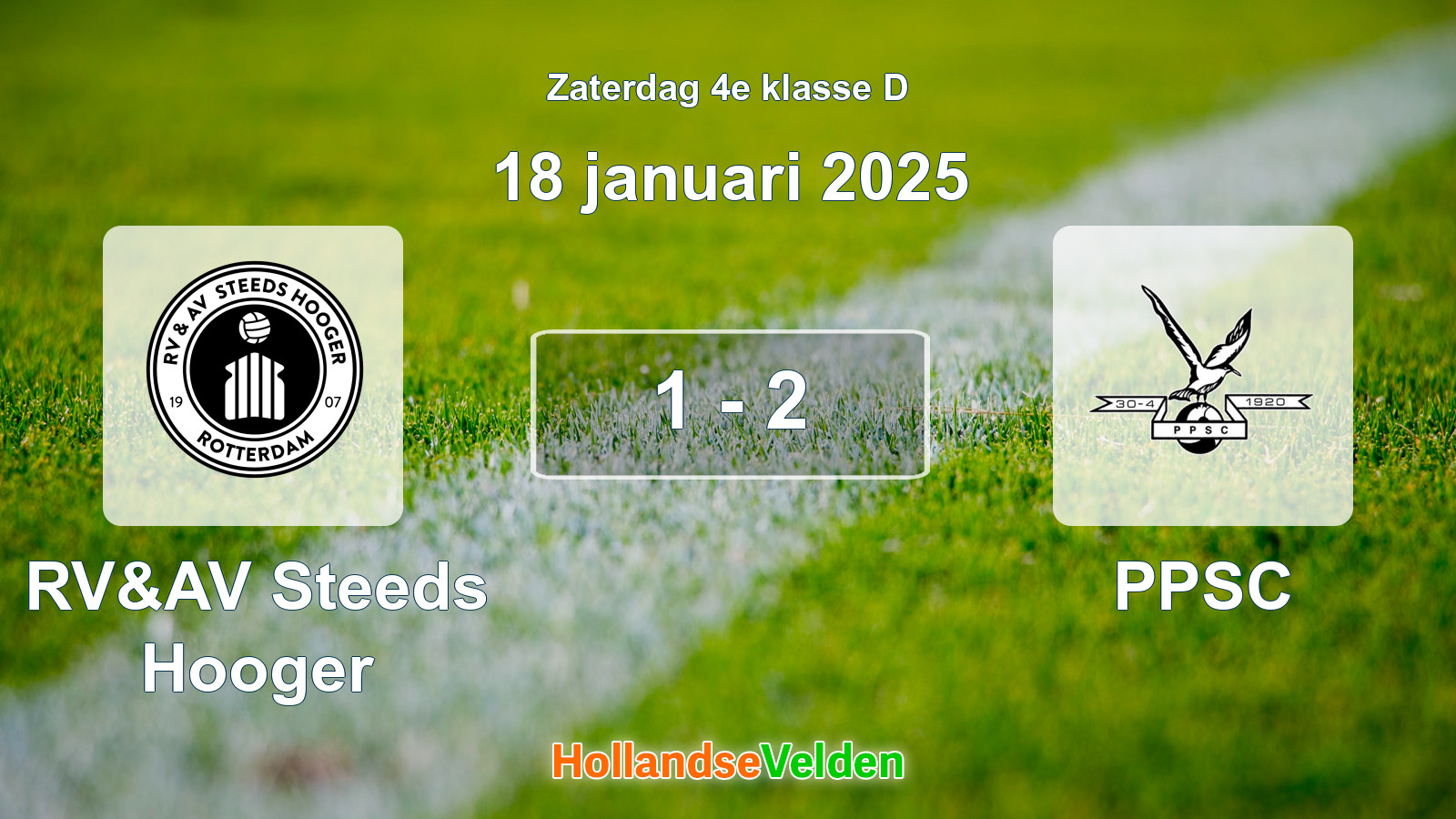 Gespeelde wedstrijd: RV&AV Steeds Hooger - PPSC 1 - 2 (18 januari 2025)