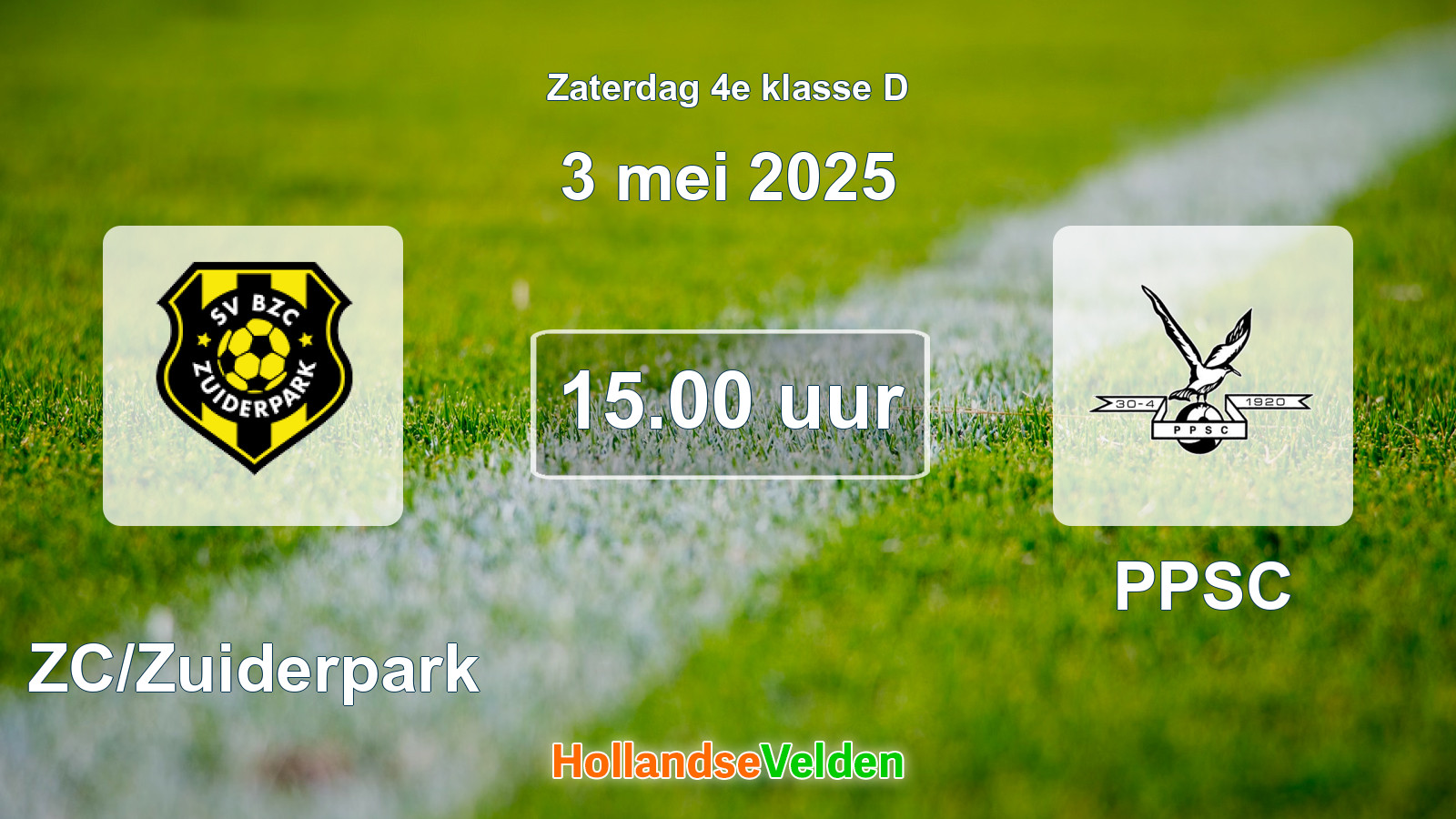 Geplande wedstrijd: BZC/Zuiderpark - PPSC (3 mei 2025)