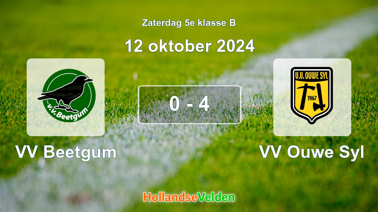 Gespeelde wedstrijd: VV Beetgum - VV Ouwe Syl 0 - 4 (12 oktober 2024)