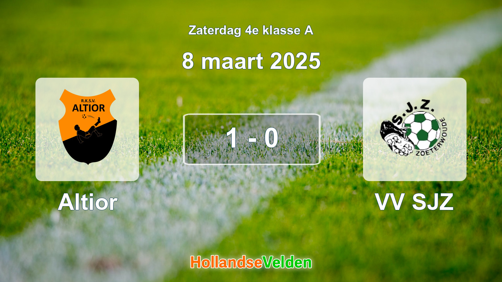 Gespeelde wedstrijd: Altior - VV SJZ 1 - 0 (8 maart 2025)