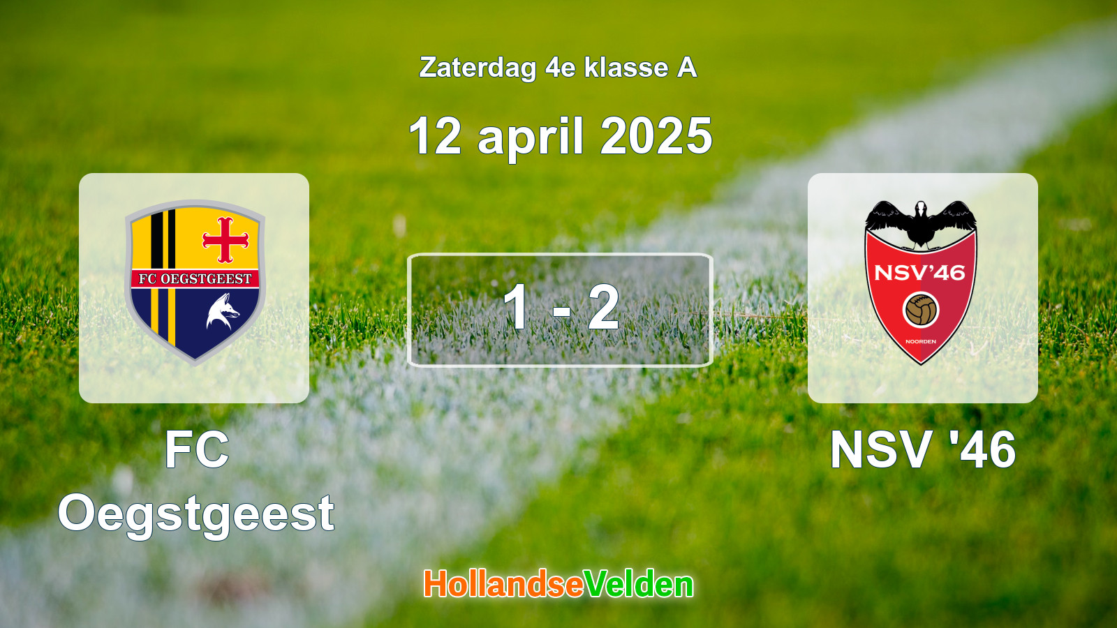 Gespeelde wedstrijd: FC Oegstgeest - NSV '46 1 - 2 (12 april 2025)