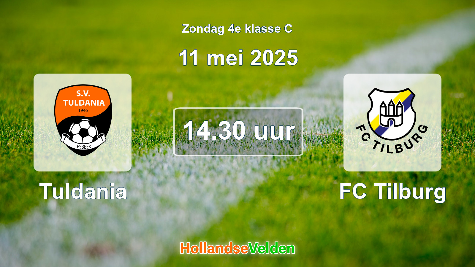 Geplande wedstrijd: Tuldania - FC Tilburg (11 mei 2025)
