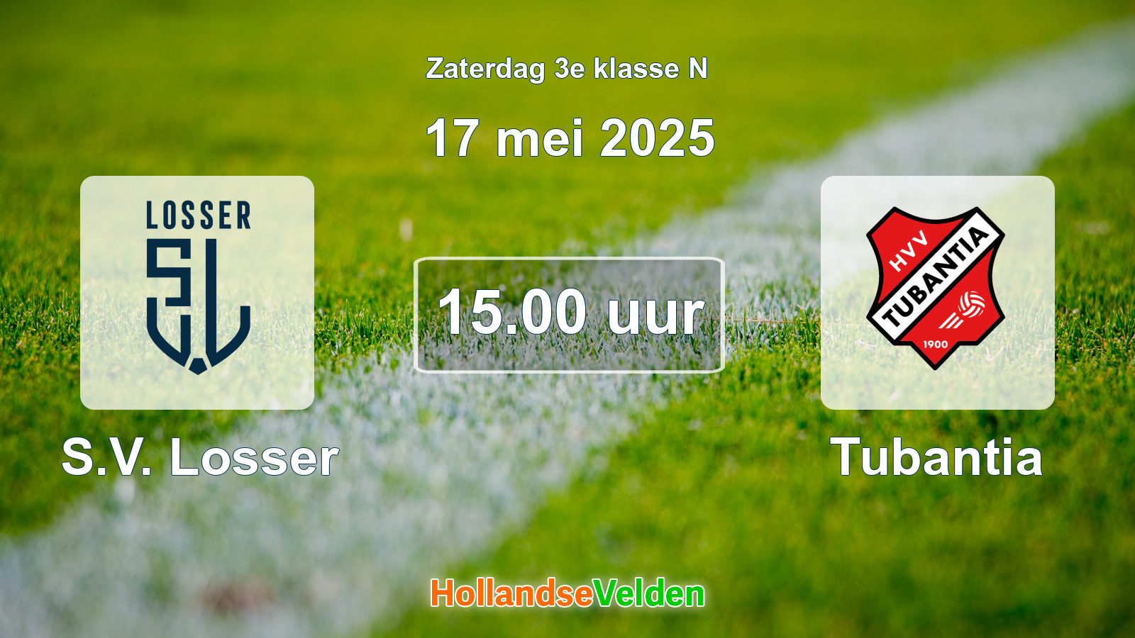 Geplande wedstrijd: S.V. Losser - Tubantia (17 mei 2025)