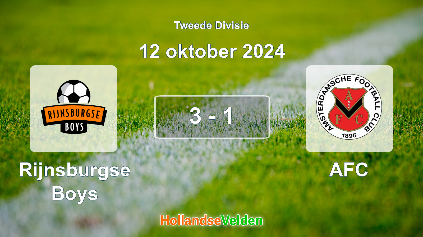 Gespeelde wedstrijd: Rijnsburgse Boys - AFC 3 - 1 (12 oktober 2024)