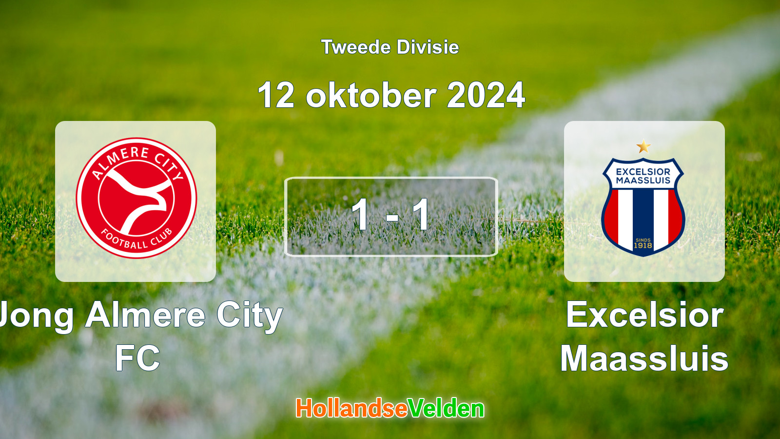 Gespeelde wedstrijd: Jong Almere City FC - Excelsior Maassluis 1 - 1 (12 oktober 2024)