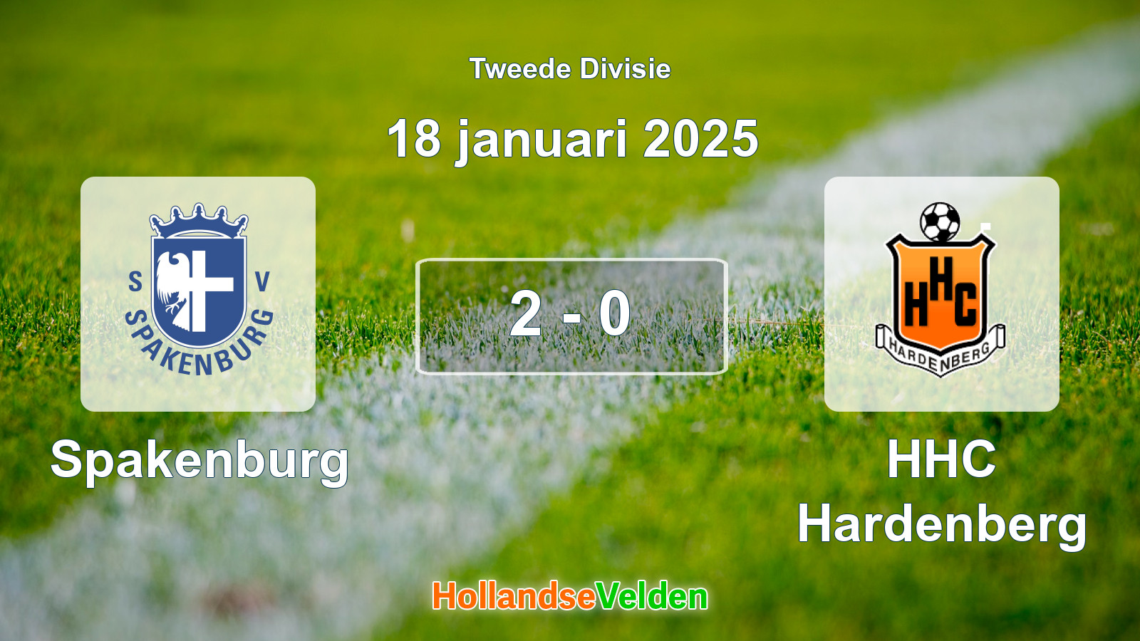 Gespeelde wedstrijd: Spakenburg - HHC Hardenberg 2 - 0 (18 januari 2025)