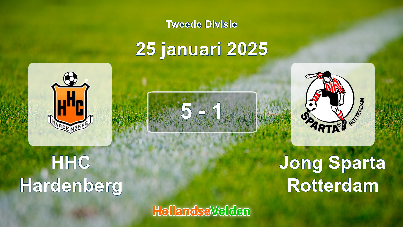 Gespeelde wedstrijd: HHC Hardenberg - Jong Sparta Rotterdam 5 - 1 (25 januari 2025)