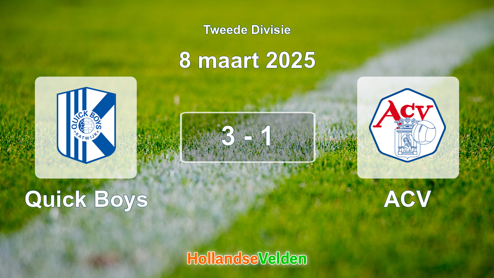 Gespeelde wedstrijd: Quick Boys - ACV 3 - 1 (8 maart 2025)