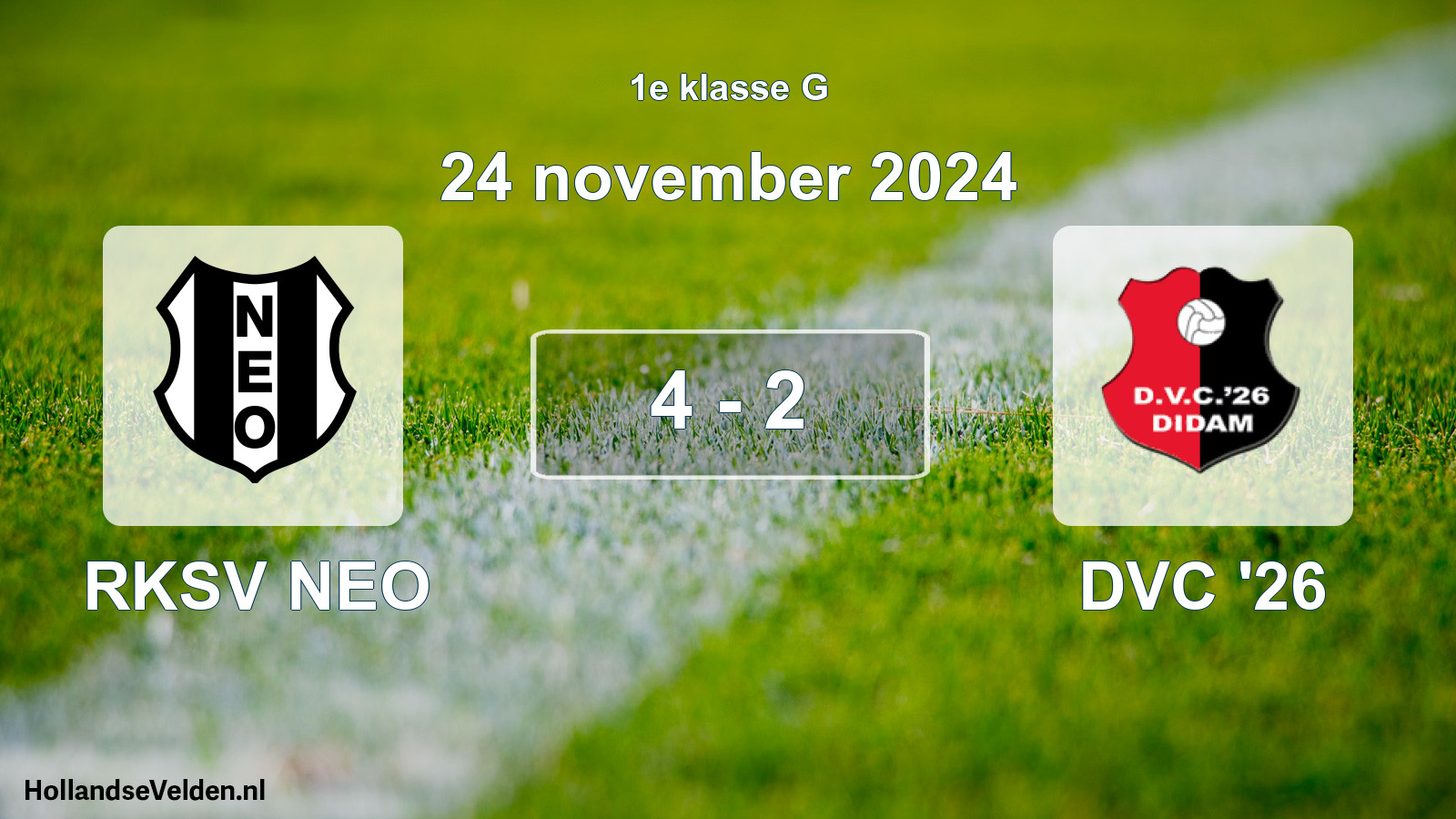 Gespeelde wedstrijd: RKSV NEO - DVC '26 4 - 2 (24 november 2024)