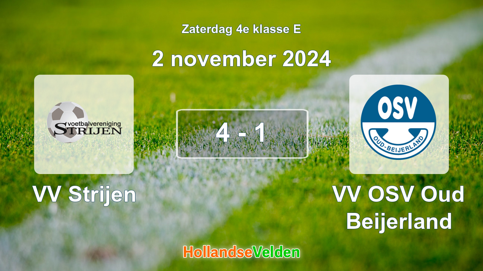Gespeelde wedstrijd: VV Strijen - VV OSV Oud Beijerland 4 - 1 (2 november 2024)