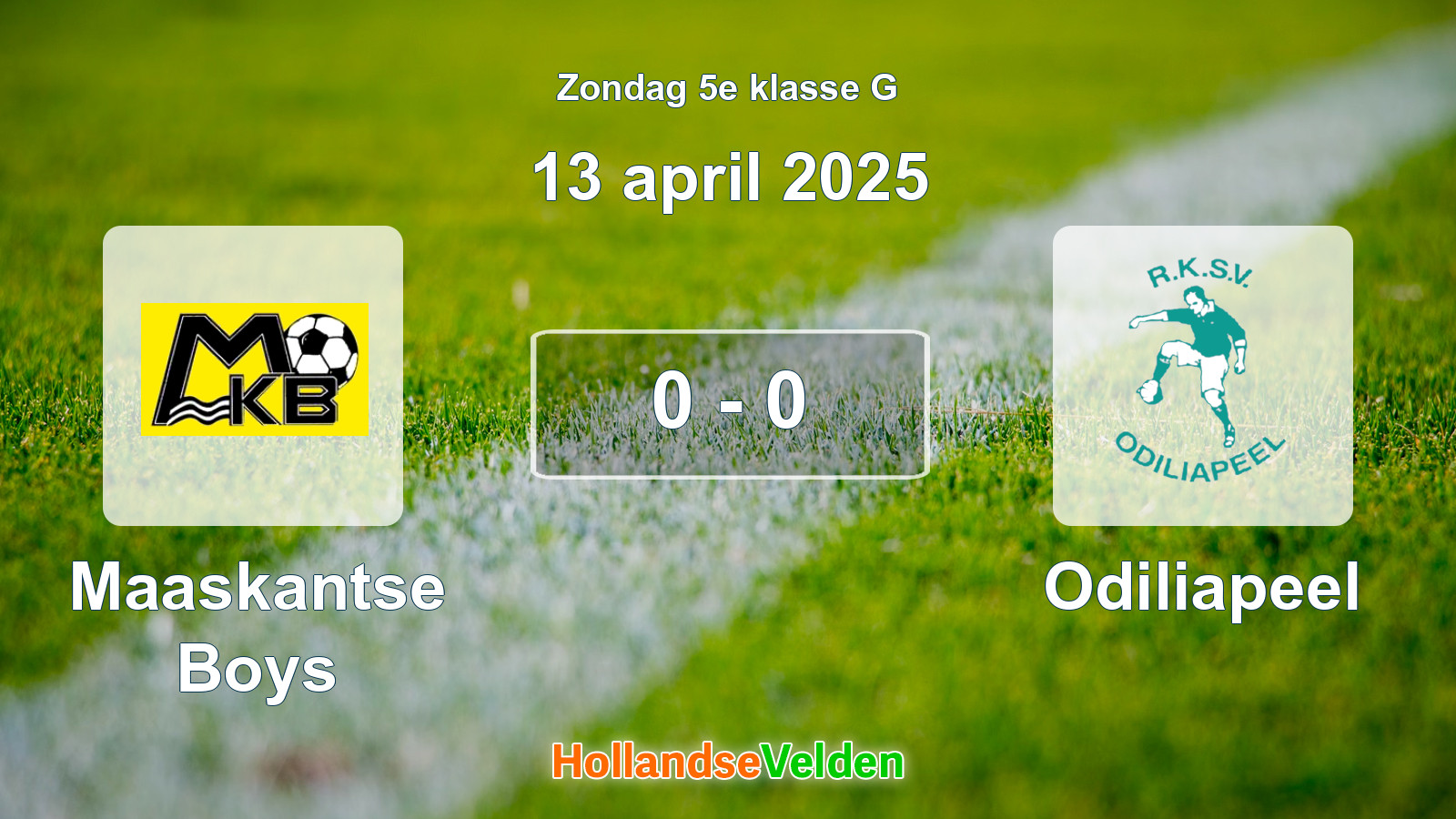 Gespeelde wedstrijd: Maaskantse Boys - Odiliapeel 0 - 0 (13 april 2025)
