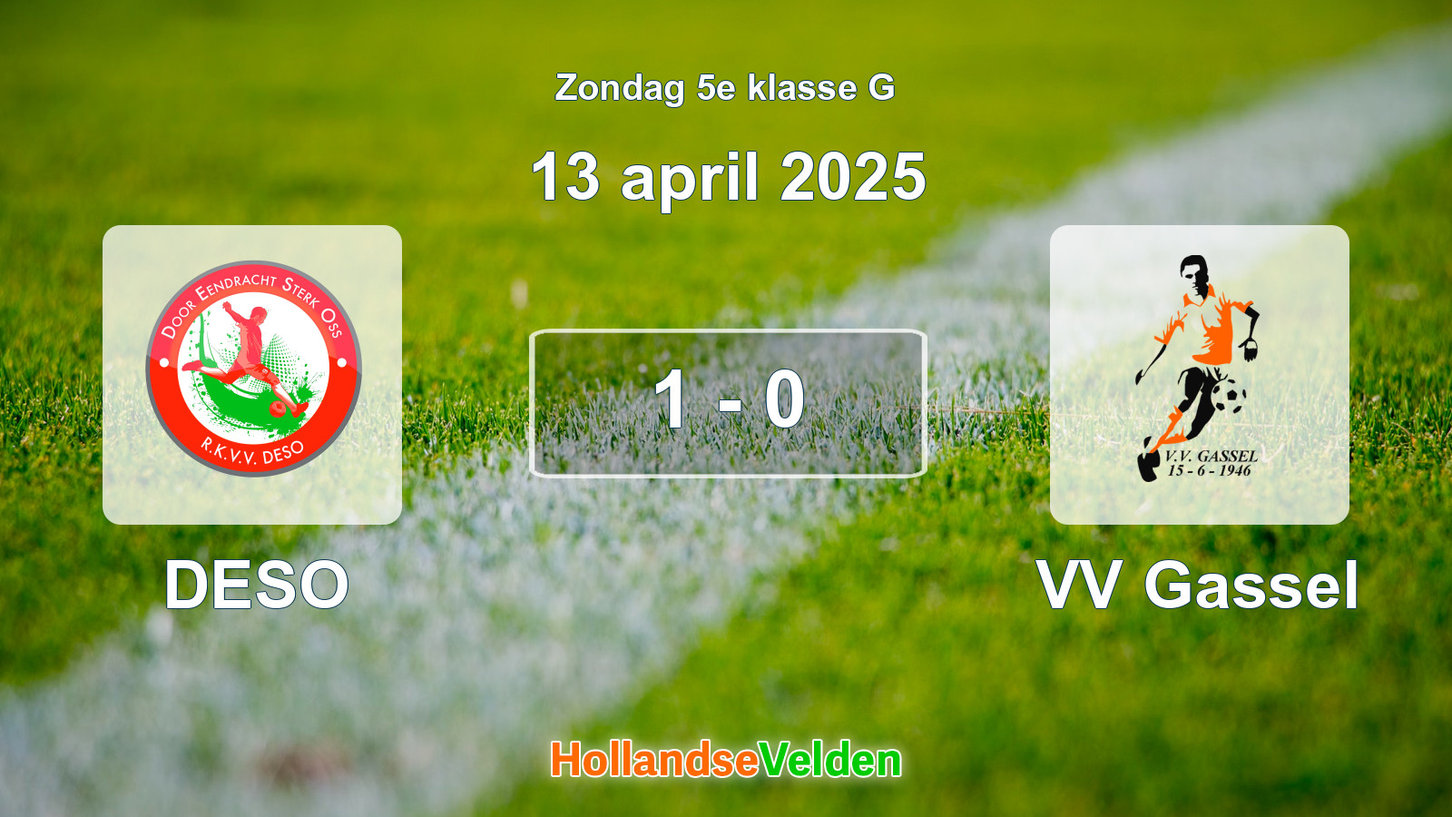 Gespeelde wedstrijd: DESO - VV Gassel 1 - 0 (13 april 2025)