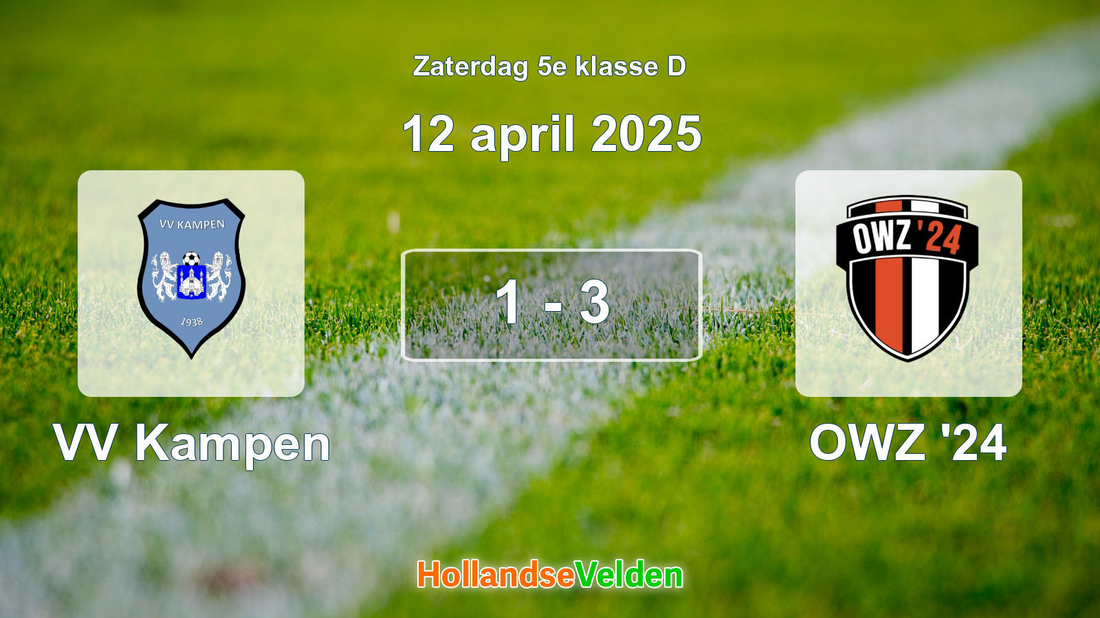 Gespeelde wedstrijd: VV Kampen - OWZ '24 1 - 3 (12 april 2025)