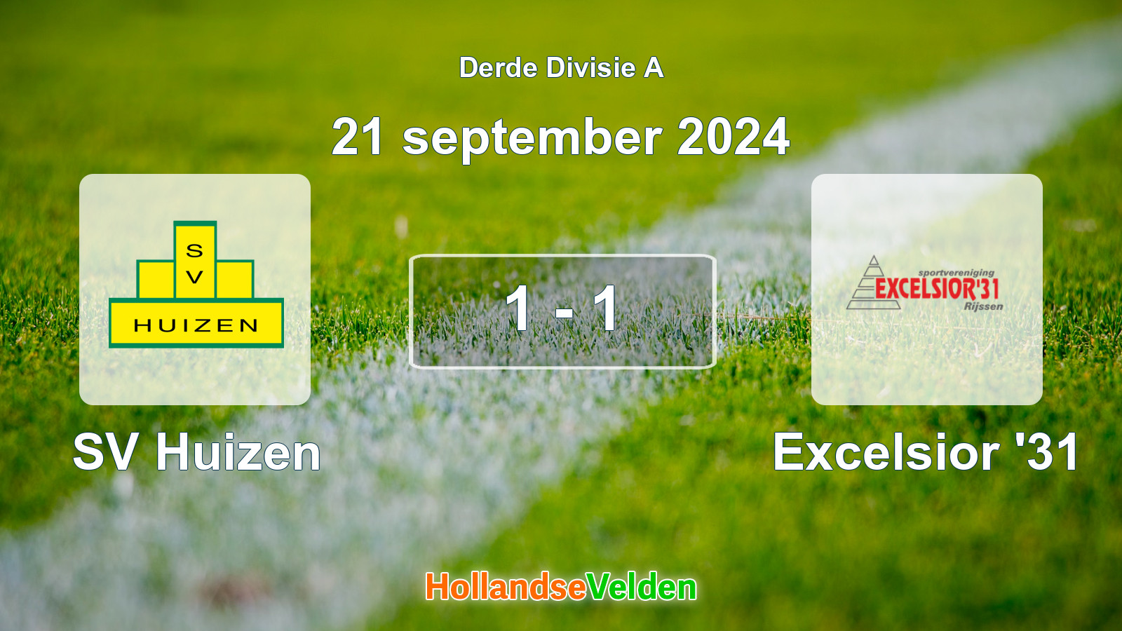 Gespeelde wedstrijd: SV Huizen - Excelsior '31 1 - 1 (21 september 2024)