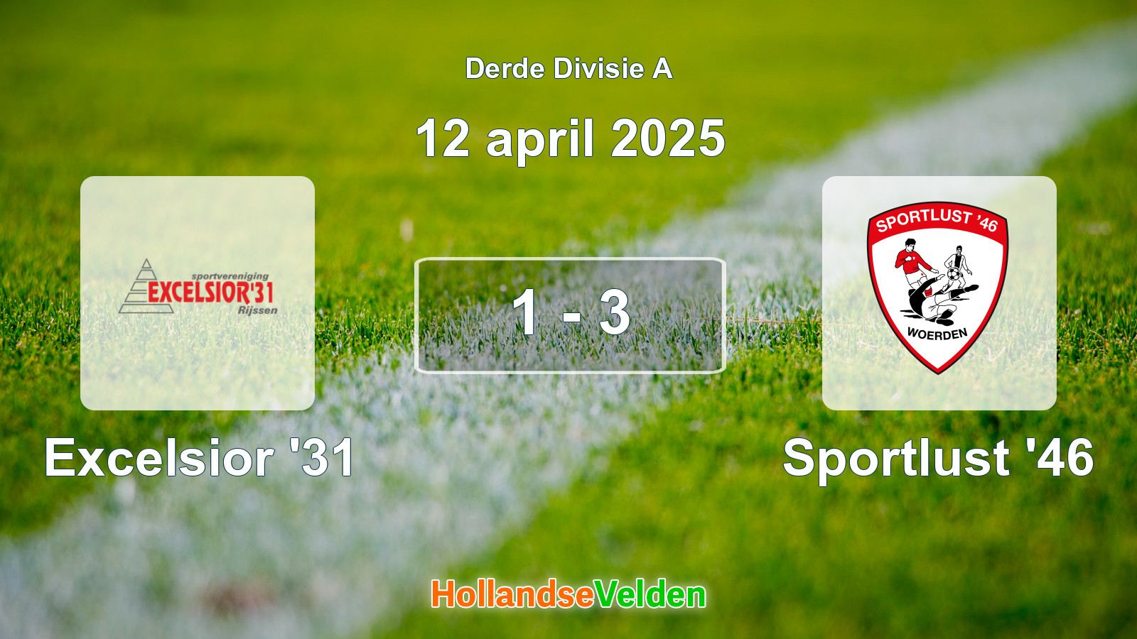 Gespeelde wedstrijd: Excelsior '31 - Sportlust '46 1 - 3 (12 april 2025)