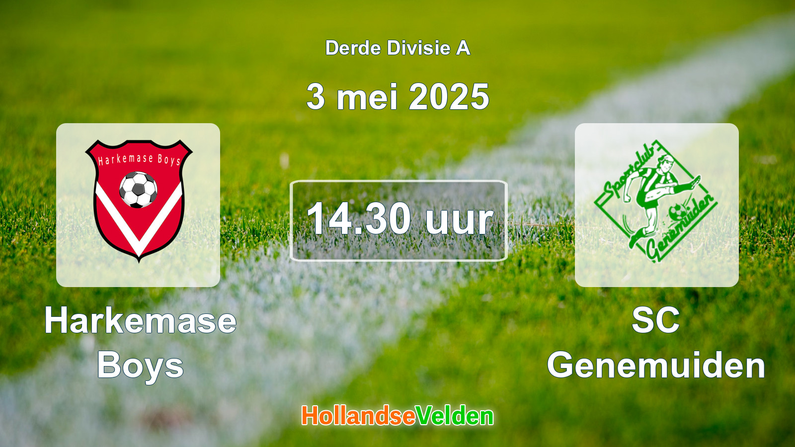 Geplande wedstrijd: Harkemase Boys - SC Genemuiden (3 mei 2025)