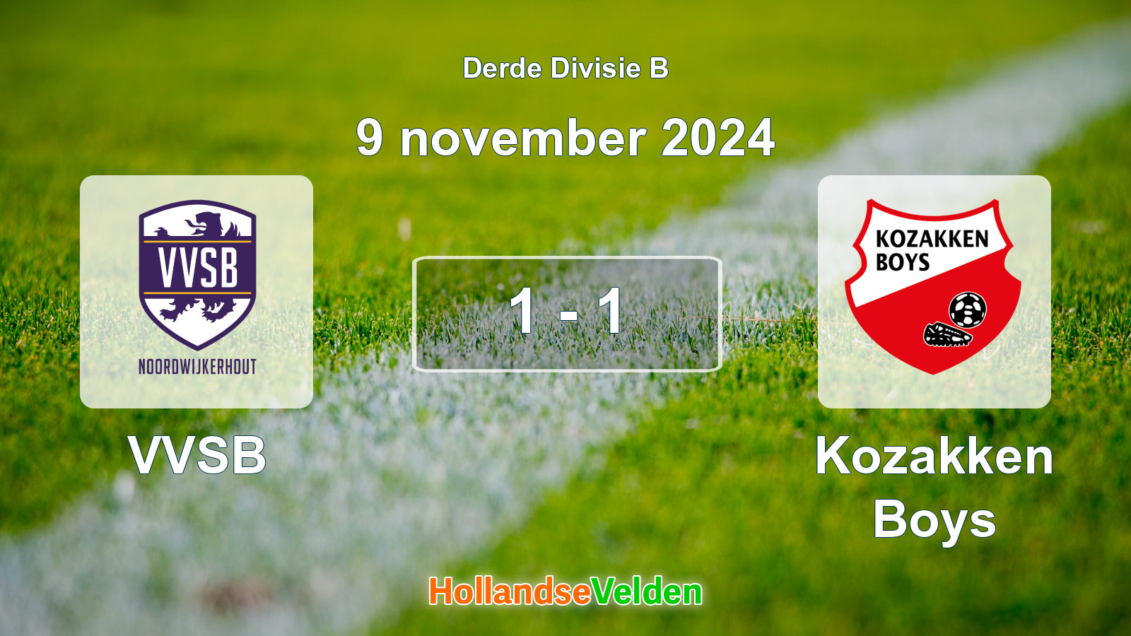 Gespeelde wedstrijd: VVSB - Kozakken Boys 1 - 1 (9 november 2024)