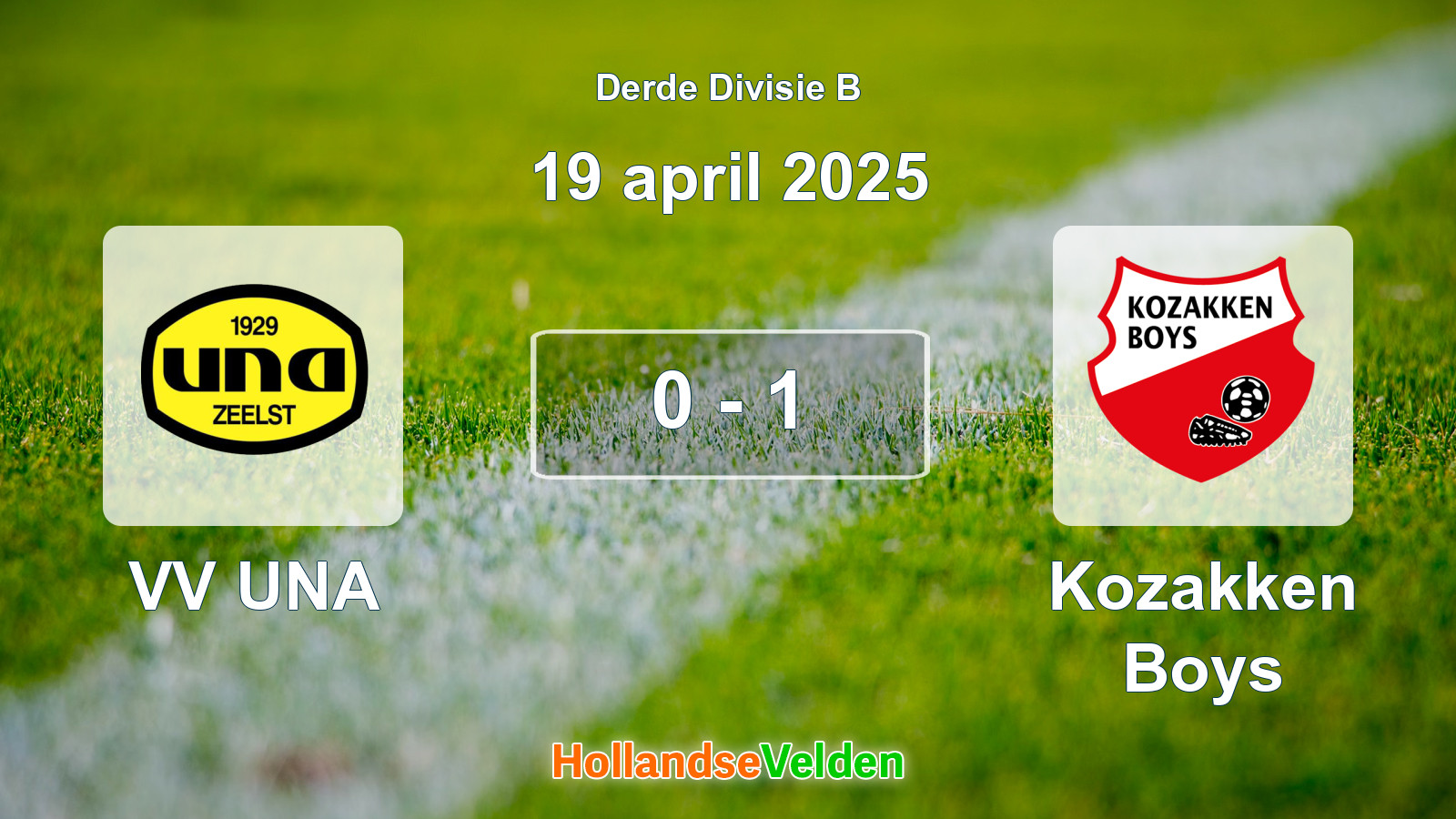 Gespeelde wedstrijd: VV UNA - Kozakken Boys 0 - 1 (19 april 2025)