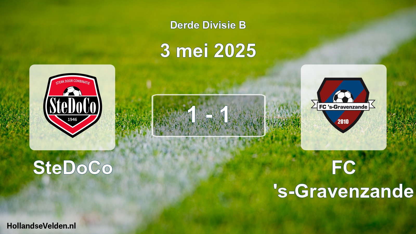 Gespeelde wedstrijd: SteDoCo - FC 's-Gravenzande 1 - 1 (3 mei 2025)